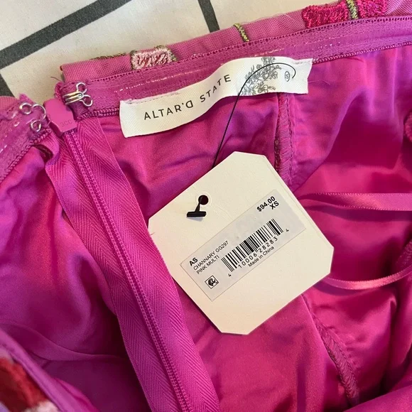 Altar'd State Hot Pink Floral Strapless Dress - Picture 3 of 3